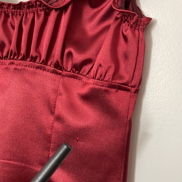 Garnet Red Satin Dress - Picture 4 of 7